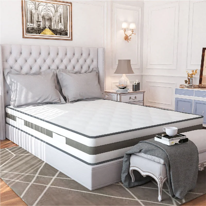 King - size mattresses for spacious master bedrooms10" Tight Top Gel Memory Foam Innerspring Mattress With Pocket Spring