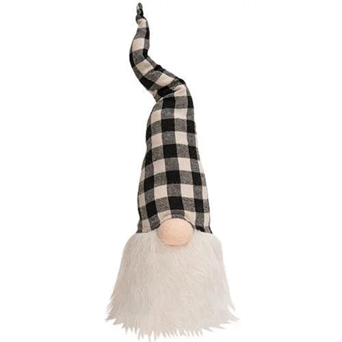 Twin - size bed skirts for a single bedBlack & White Buffalo Check Gnome 16"