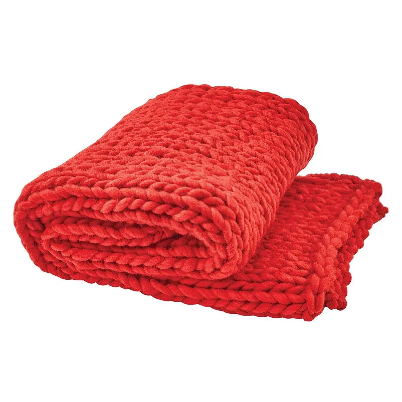 Plush Pillows for a Cozy BedChunky Knit Throw - Red Park Designs