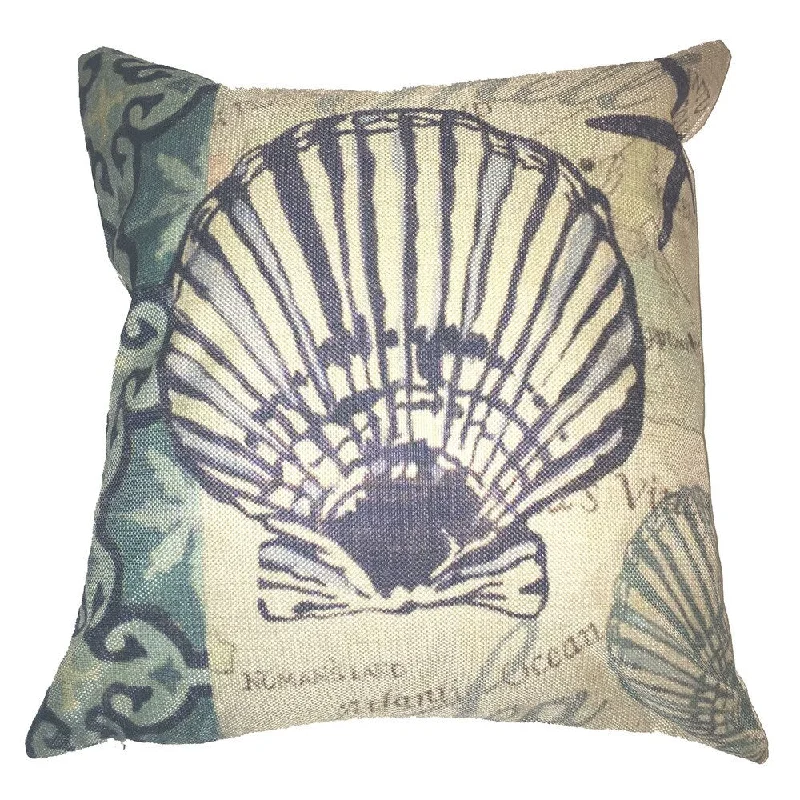 Cotton Pillows for Natural ComfortLillowz Fan Shell Canvas Throw Pillow 17-inch