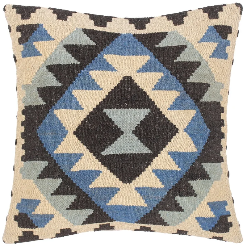 Velvet Pillows for a Touch of EleganceBohemian Sherlene Hand-Woven Turkish Kilim Pillow 18 in. x 18 in.