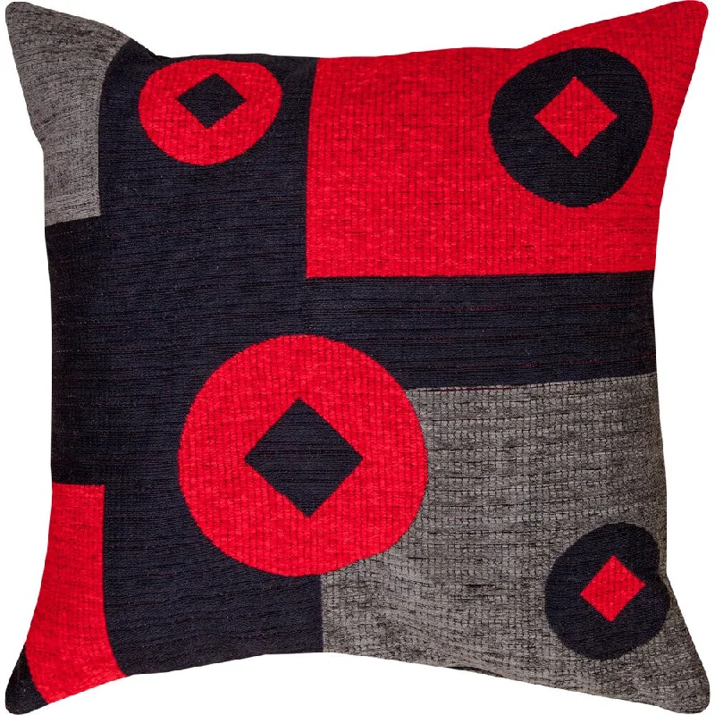 Round Pillows for Boho-Style InteriorsGeometric Red Throw Pillow