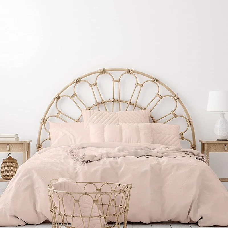 Fitted Sheets with Reinforced Corners for Long - Lasting UsePacific Cotton Essential Sateen Bed Sheet Set - 300Tc 4-Piece Set - Blush,Twin