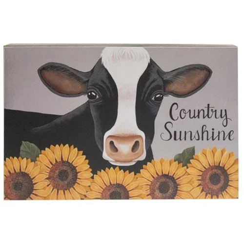 Bed skirts in neutral colors for easy pairingCow & Sunflowers Country Sunshine Box Sign