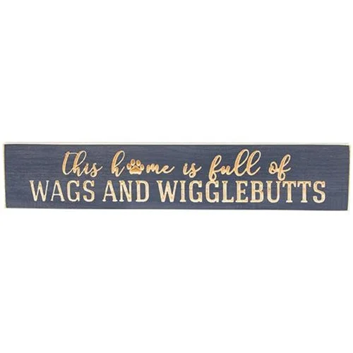 Bed skirts with a damask pattern for an elegant lookThis Home Is Full of Wags & Wigglebutts Engraved Sign Blue 18" Bed skirts with a damask pattern for an elegant lookThis Home Is Full of Wags & Wigglebutts Engraved Sign Blue 18"
