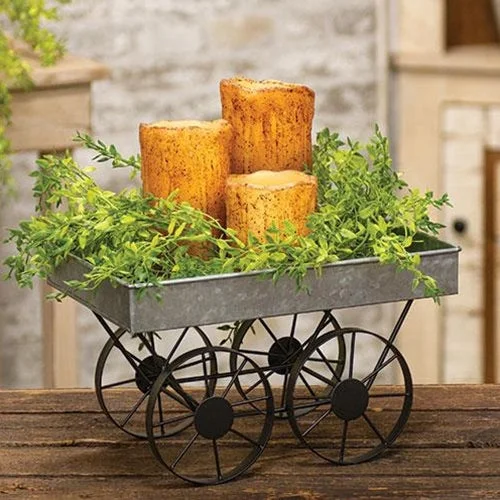 Bed skirts with a bohemian - inspired patternMetal Hay Wagon