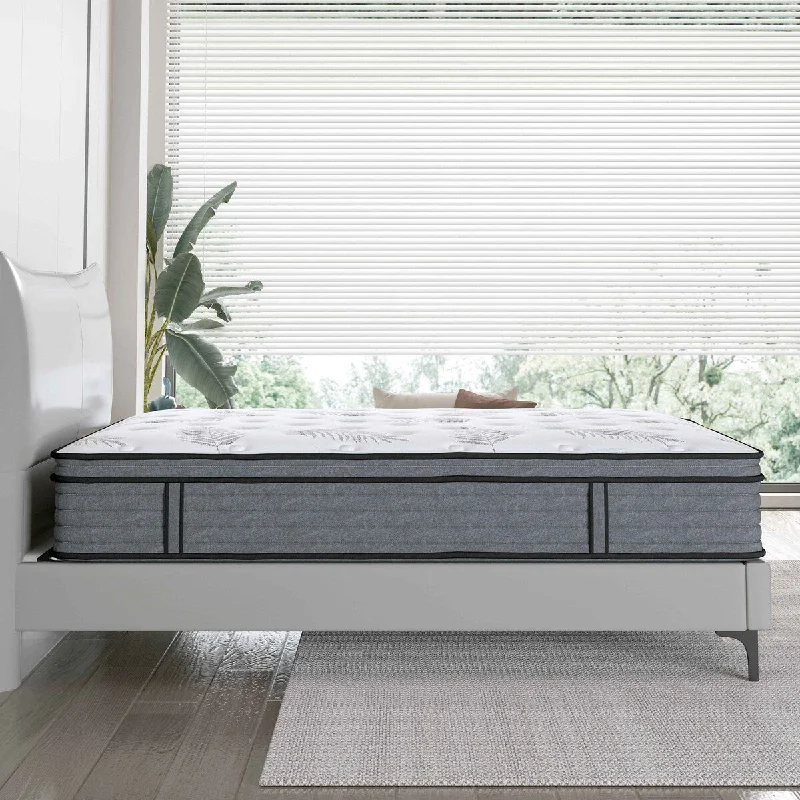 Wool - filled mattresses for natural insulation and moisture - wicking14 inch Firm Euro Top Hybrid Memory Foam Mattress