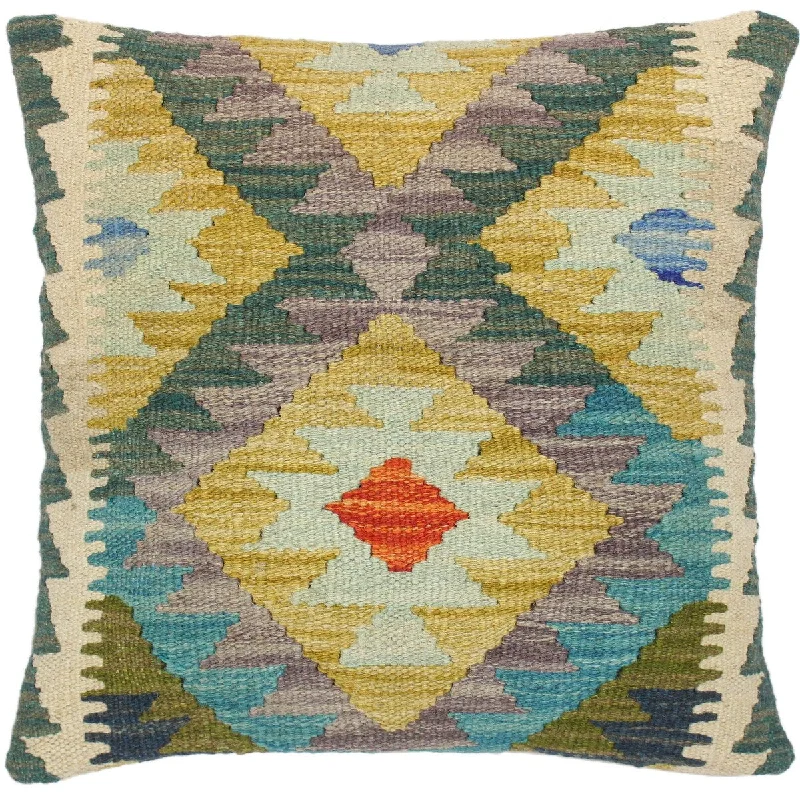 Down Alternative Pillows for Ethical ChoicesShabby Chic Reagan Hand-Woven Turkish Kilim Pillow -15 in. x 16 in. Down Alternative Pillows for Ethical ChoicesShabby Chic Reagan Hand-Woven Turkish Kilim Pillow -15 in. x 16 in.