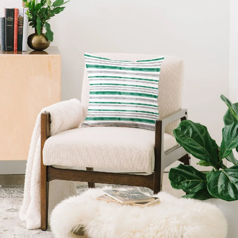 Back Support Pillows for Office ChairsLittle Arrow Design Co Watercolor Stripes Grey Green Throw Pillow