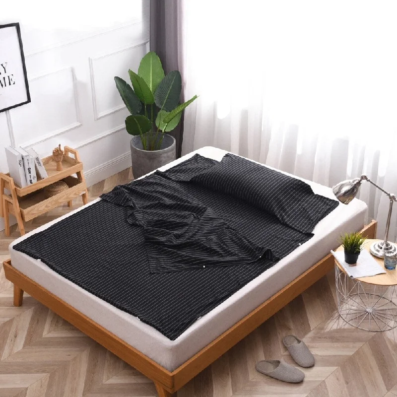 Thermal - Regulating Bamboo Sheets for All - Season ComfortTravelux Hotel Camping Airbed Packable Travel Sheet Set with Carrying Bag