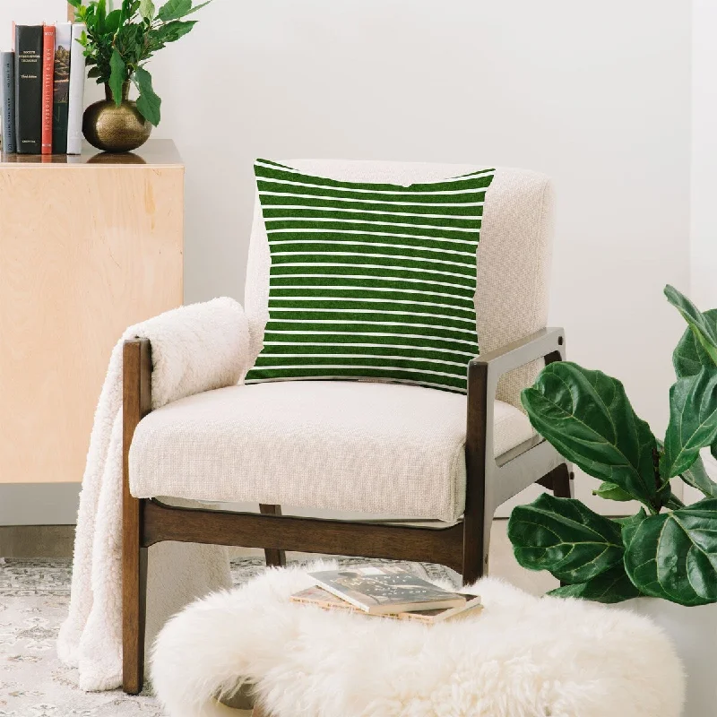 Square Pillows for Modern Home DecorLittle Arrow Design Co Crocodile Green Stripe Throw Pillow