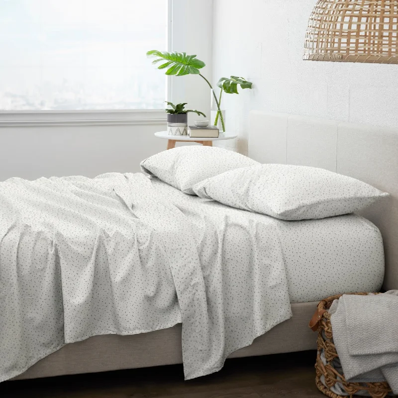 Twin - Size Sheet Sets with a Pillow ProtectorBecky Cameron Spotted Leaves Pattern 4 Piece Bed Sheets Set