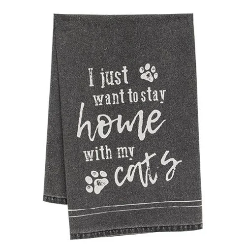 Bed skirts with a modern art - inspired printI Just Want To Stay Home With My Cats Dish Towel Bed skirts with a modern art - inspired printI Just Want To Stay Home With My Cats Dish Towel
