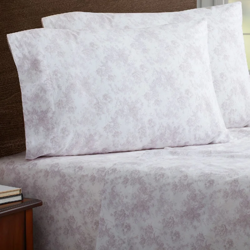 Moisture - Wicking Cotton Sheets for a Dry and Comfortable SleepSoft Wash Vintage Floral Print 2PC Pillowcase Set-STD/QUEEN