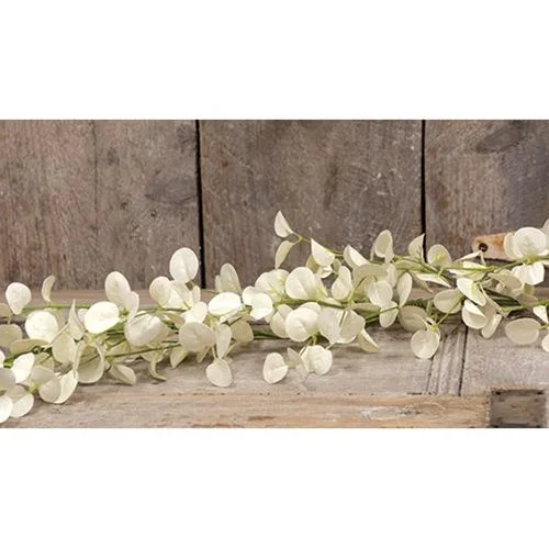 Bed skirts with a flannel material for a cozy winter optionFoamy Silver Dollar Garland Cream 5ft