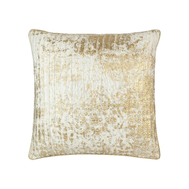 Down Alternative Pillows for Ethical ChoicesElla Ivory And Gold Printed Pillow