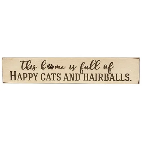 Bed skirts with a modern minimalist designThis Home Is Full of Happy Cats and Hairballs Engraved Sign Buttermilk 18" Bed skirts with a modern minimalist designThis Home Is Full of Happy Cats and Hairballs Engraved Sign Buttermilk 18"