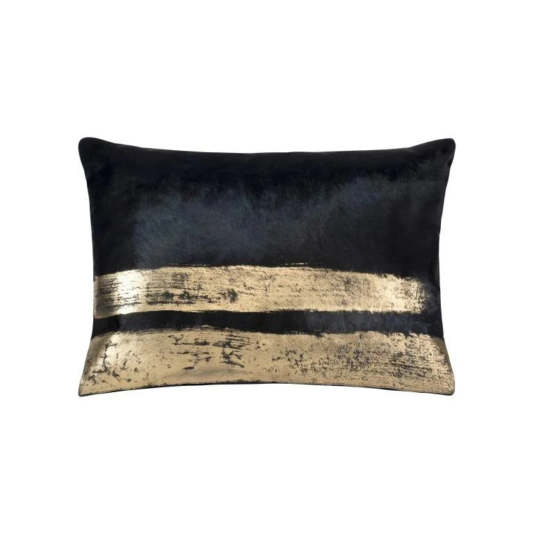 Soft and Fluffy Pillows for Bedroom ComfortAmai Navy Hairon Hide Velvet Back Pillow