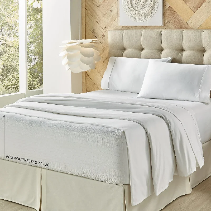 Polyester - Cotton Blend Sheets for Durability and ComfortRoyal Fit Adjustable Mattress Bed Sheet Set