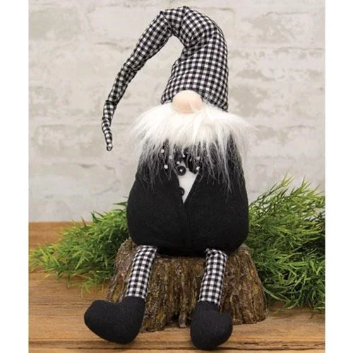 Queen - size bed skirts with ruffled edgesBlack & White Buffalo Check Tuxedo Gnome