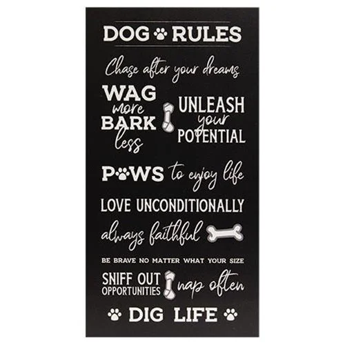 Bed skirts with a damask pattern for an elegant lookDog Rules Sign 8.5" x 16"