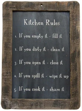 Bed skirts in pastel shades for a delicate lookKitchen Rules Blackboard