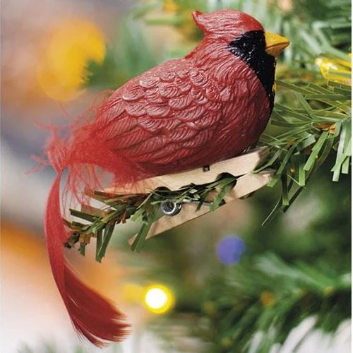 Bed skirts with a bohemian - inspired patternResin Cardinal Clip Ornament