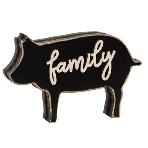 Bed skirts with a child - friendly printFamily Distressed Black Pig Sitter