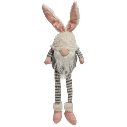Bed skirts with a high - quality elastic waistbandStriped Bunny Gnome with Dangle Legs