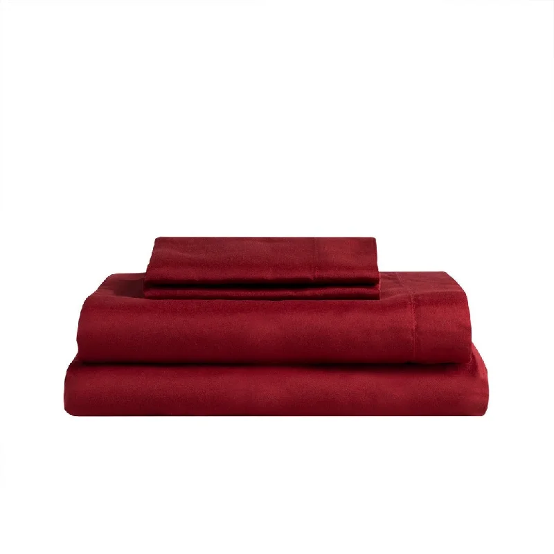 Polyester - Cotton Blend Sheets for Durability and ComfortSoft & Cozy Brushed 3Pc 75Gsm Sheet Set Red Dahlia Twin